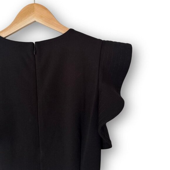 NWT Calvin Klein Black Belted Ruffle Sleeve Jumpsuit Size 6 - Picture 6 of 7